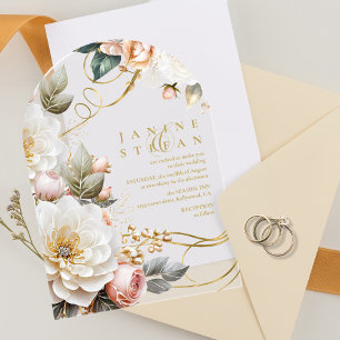 Floral Drama Wedding Transparent Arch ID1022 Acrylic Invitations