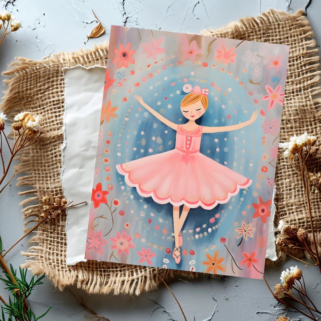Floral Dream Ballerina Postcard (Creator Uploaded)