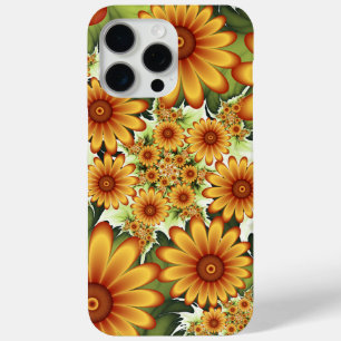 Floral Dream, Modern Abstract Flower Fractal Art iPhone 15 Pro Max Case