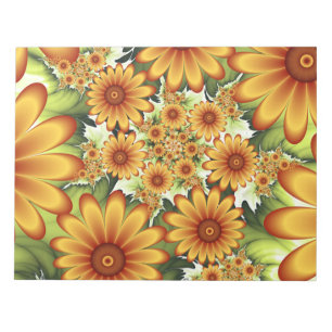 Floral Dream, Modern Abstract Flower Fractal Art Notepad
