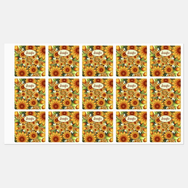 Floral Dream, Modern Abstract Flower Fractal Name (Sheet)