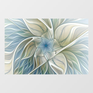 Floral Dream Pattern Abstract Blue Khaki Fractal