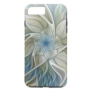 Floral Dream Pattern Abstract Blue Khaki Fractal iPhone 8 Plus/7 Plus Case
