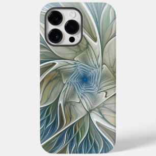 Floral Dream Pattern Abstract Blue Khaki Fractal Case-Mate iPhone 14 Pro Max Case