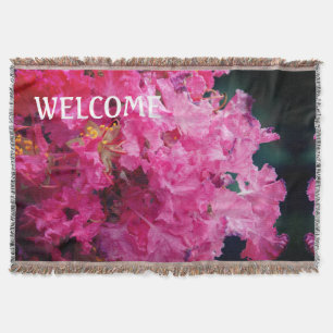 Floral Dream Pink Flowers Welcome Throw Blanket