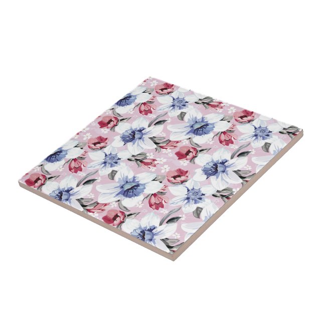 Floral Dreams #2 at Susiejayne Ceramic Tile (Side)