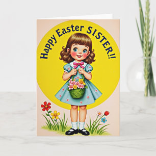Floral Dress Spring Girl Card