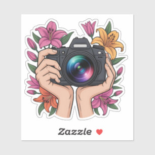Floral DSLR Camera with Galaxy Lens