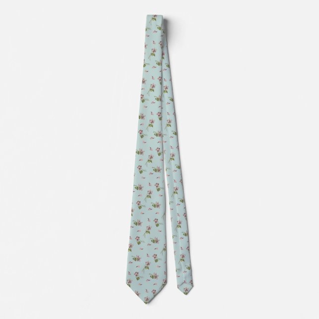 Floral Duck egg Tie (Front)
