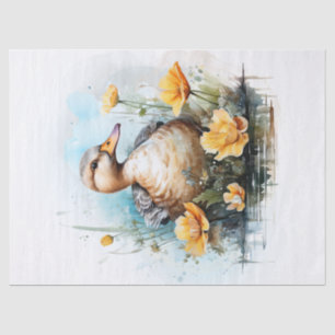 Floral Duck Watercolor Tissue Paper