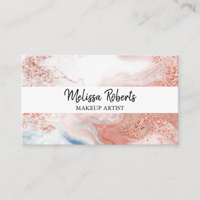 Floral dusty black & gold QR logo photo  Business Card (Front)