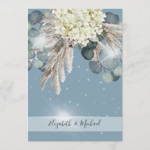 Floral Dusty Blue Eucalyptus Elegant Wedding Invitation
