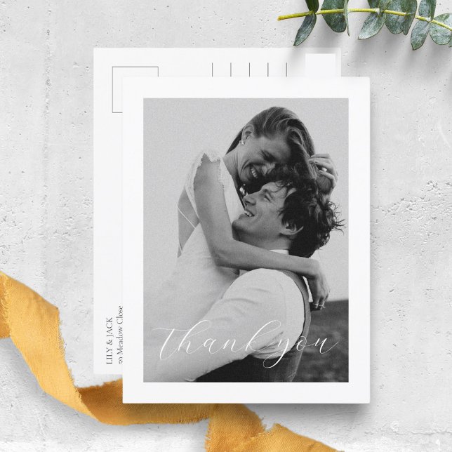 Floral Dusty Blue Hydrangea Wedding Thank You Postcard (Creator Uploaded)