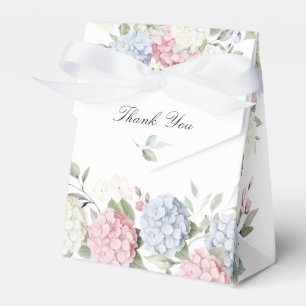 Floral Dusty Blue & Pink Hydrangea Wedding Favour Box