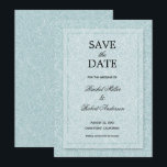 Floral Dusty Blue Save The Date<br><div class="desc">A white rose outline pattern on a dusty blue (or any colour) background,  these save the date cards are perfect for your wedding or any other occasion. If you like thicker paper,  use the Matte paper or for a shimmery look,  the Pearl Shimmer paper.</div>