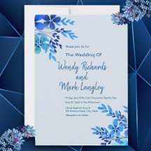 Floral Dusty Blue Watercolor Wedding