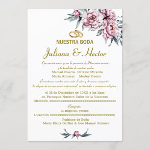 FLORAL DUSTY PINK NUESTRA BODA INVITATION