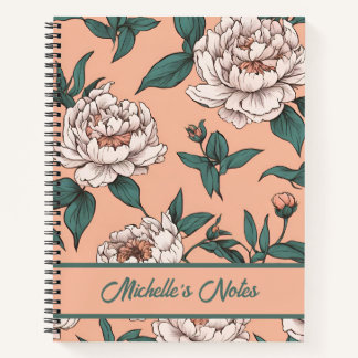 Floral Dusty Pink Orchid Pattern Personalised Notebook