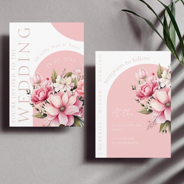 Floral Dusty Pink Wildflower Summer Garden Wedding Invitation (Creator Uploaded)