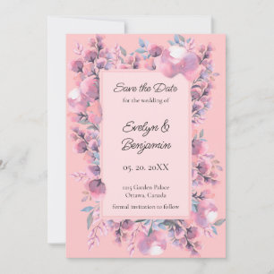  Floral Dusty Rose  Save The Date