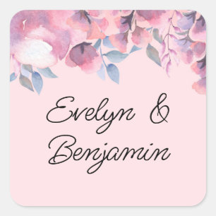 Floral Dusty rose Square Sticker