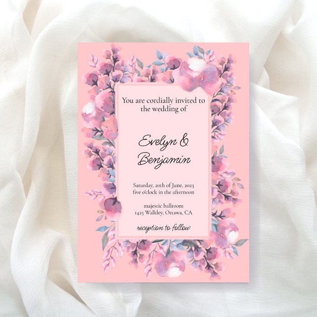 Floral Dusty Rose wedding  Invitation (Creator Uploaded)