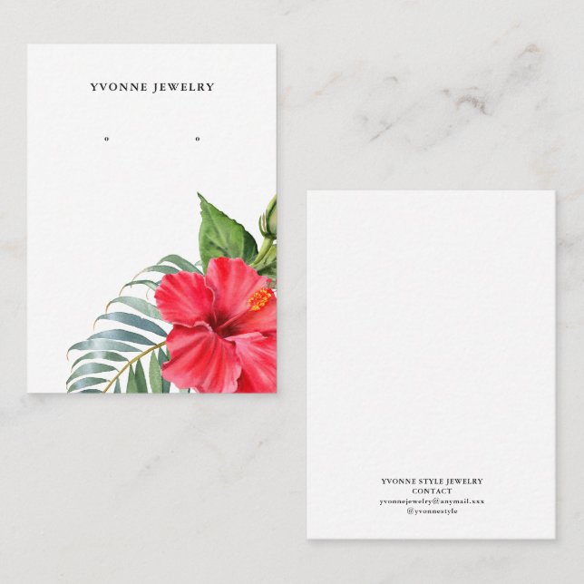 Floral Earring Display Holder Business Card (Front/Back)