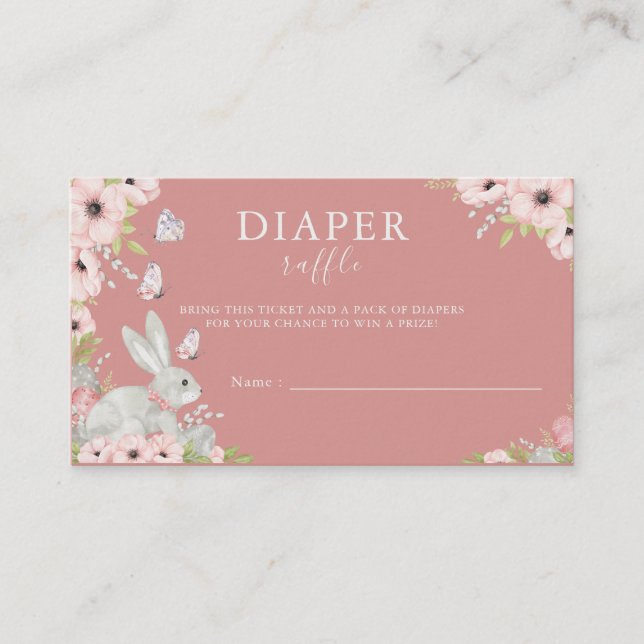 Floral Easter Baby Shower Diaper Raffle Enclosure Card (Front)
