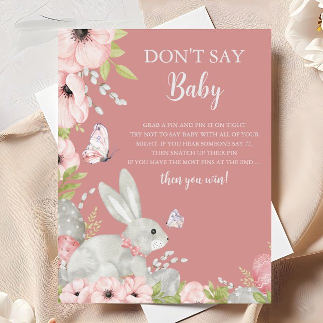 Floral Easter Baby Shower Don't Say Baby Game Poster (Creator Uploaded)