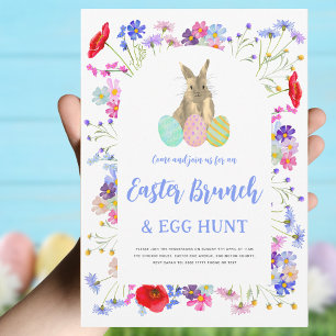 Floral Easter Brunch and Egg Hunt  Invitation