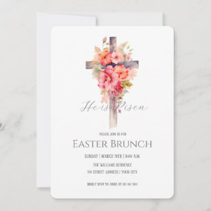 Floral Easter Brunch Cross Invitation