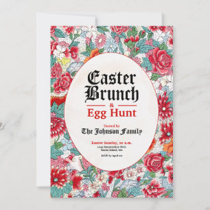 Floral Easter Brunch & Egg Hunt Invitation