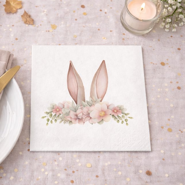 Floral Easter Bunny Ears Spring Party Tableware fo Napkin (Creator Uploaded)