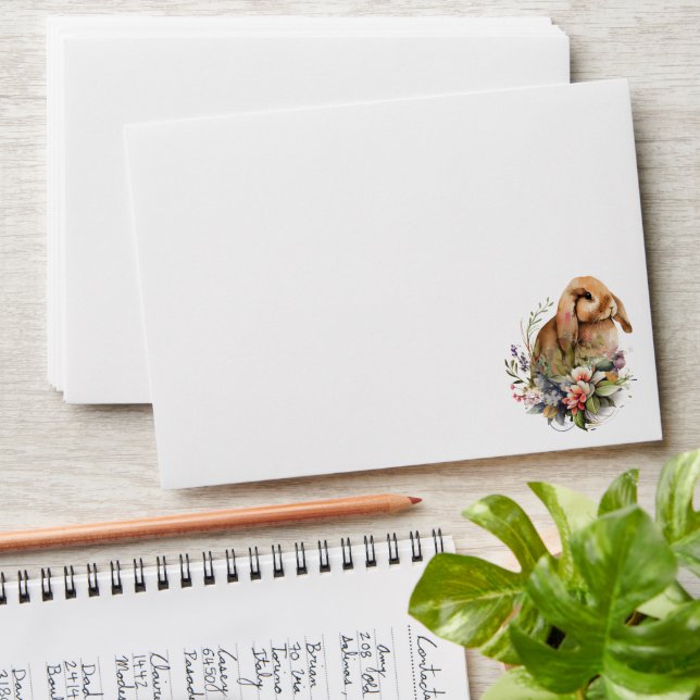 Floral Easter Bunny Envelope (Stacked)