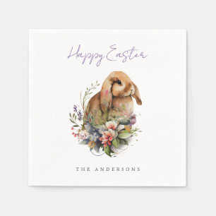 Floral Easter Bunny Napkin