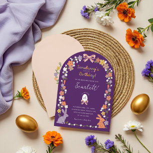 Floral Easter Bunny Somebunny’s Having a Birthday Invitation