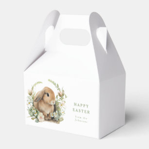 Floral Easter Bunny Watercolor Spring Personalised Favour Box