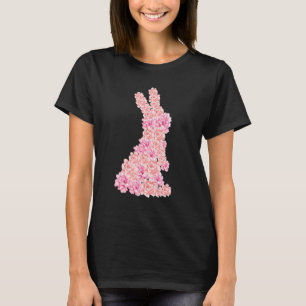 Floral Easter Bunny Women Girls Spring Flowers Rab T-Shirt