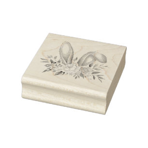 Floral Easter Ears Rubber Stamp