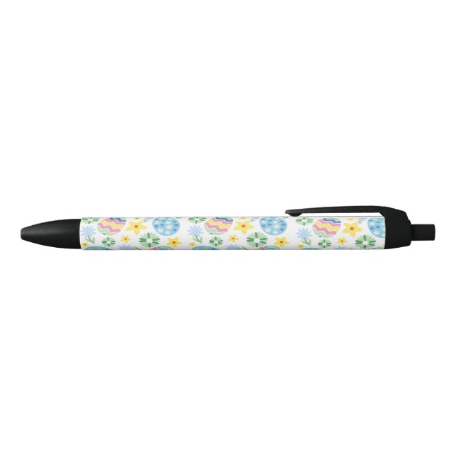 Floral Easter Egg Blue Ink Pen (Top)