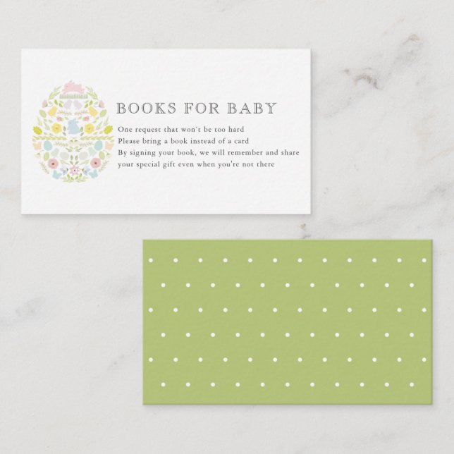 Floral Easter Egg Bunny Baby Shower Book Request Enclosure Card (Front/Back)