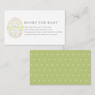 Floral Easter Egg Bunny Baby Shower Book Request Enclosure Card
