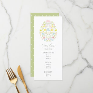 Floral Easter Egg Bunny Menu