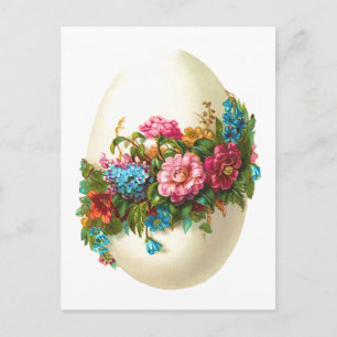 Floral Easter Egg Holiday Postcard