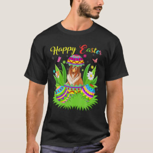 Floral Easter Egg Lover Funny Shetland Sheepdog Ea T-Shirt