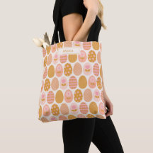 Floral Easter Egg Pattern Boho Pink Personalised