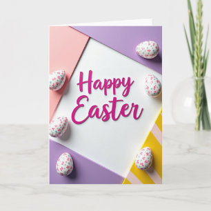 Floral Easter Egg Pattern Card