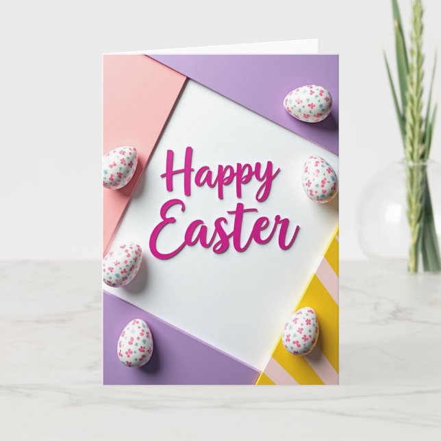 Floral Easter Egg Pattern Card (Front)
