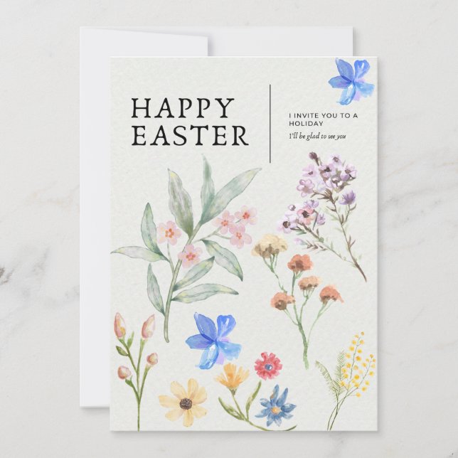 Floral Easter Party Invitation (Front)