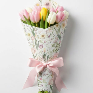 Floral Easter   Pastel Spring Flower Wrapping Paper